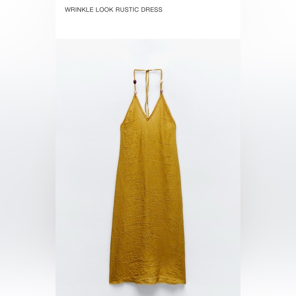 Elegant Mustard Halter Dress